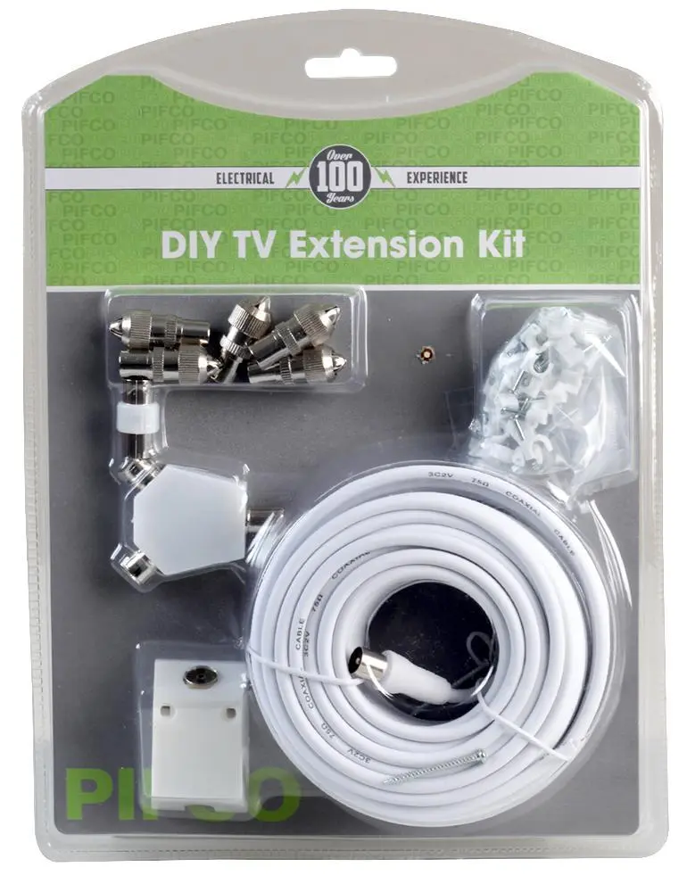 PIFCO - Kit Sambungan Kabel TV, 15m