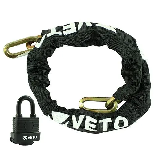 Timco Security Chain & Weatherproof Padlock, 8mm x 1m, 2-Piece Set