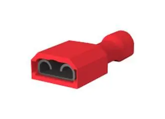 TE Connectivity 6.3mm x 0.8mm Female Crimp Terminal, Red, 18-22AWG