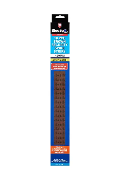 Blue Spot Tools - 10 PCE Brown Security Spike Strips, ABS Plastic, 490mm
