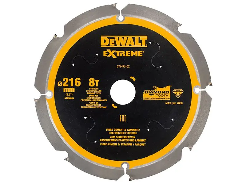 Dewalt Extreme PCD 纖維水泥鋸片 216 x 30毫米 8齒