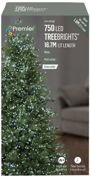 RARAION Luci Natalizie a LED Bianche 750 LED con Timer, 18,7m