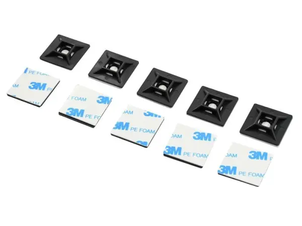 Faithfull 5kg Cable Tie Mount Pads Black 28 x 28mm Pack of 10