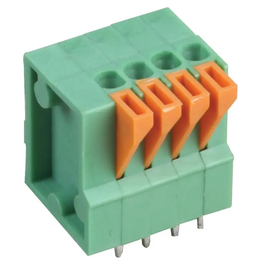 Multicomp Pro 2.54mm 4-Way PCB Terminal Block, Push-in, 26-20AWG