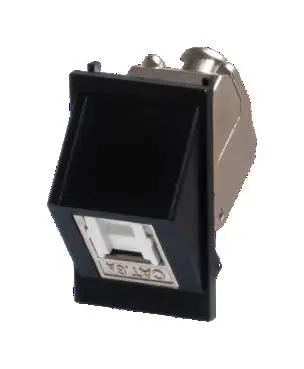 TUK מודול RJ45 בזווית Cat6a STP, 25x38 מ״מ, שחור