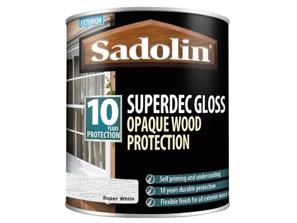 Sadolin Superdec Deckender Holzschutz Super Weiß Glanz 1 Liter