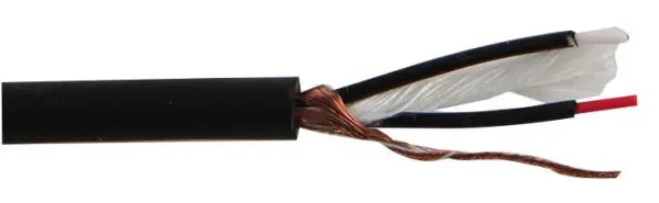 PRO POWER Ausgeglichenes Mikrofonkabel OFC 26AWG Schwarz 100m Rolle