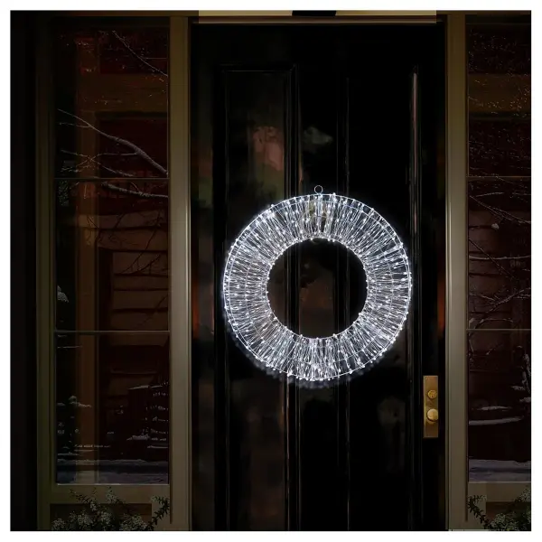 Premier LED Wreath, 60cm Silver, 960 White LEDs