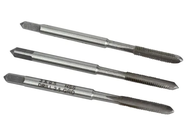 Faithfull HSS Straight Flute Tap Set - M3 x 0.5, 3-Piece