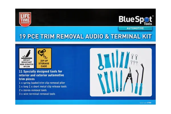 Blue Spot Tools - Set Alat Tanggalkan Hiasan & Terminal Audio 19pc