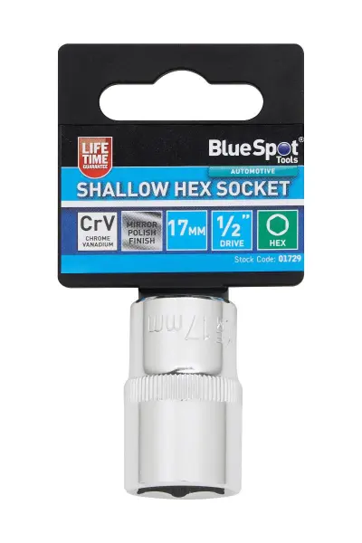Blue Spot Tools 17mm浅六角套筒 1/2英寸驱动
