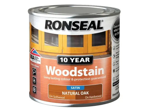 Ronseal Vernice per Legno a Lunga Durata 10 Anni, Quercia Naturale, 250ml