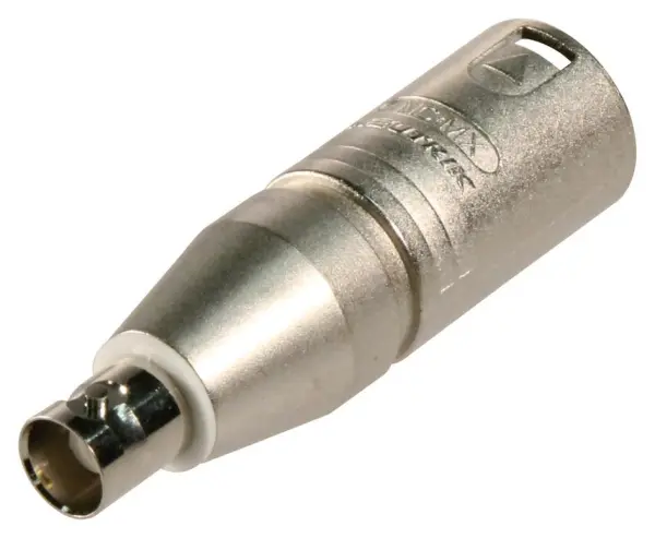 Neutrik XLR 3-Way Plug to BNC 2-Way Receptacle Adaptor