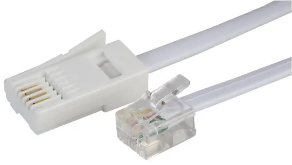 RARAION Cabo Telefónico Cruzado Branco RJ11 para BT, 10m