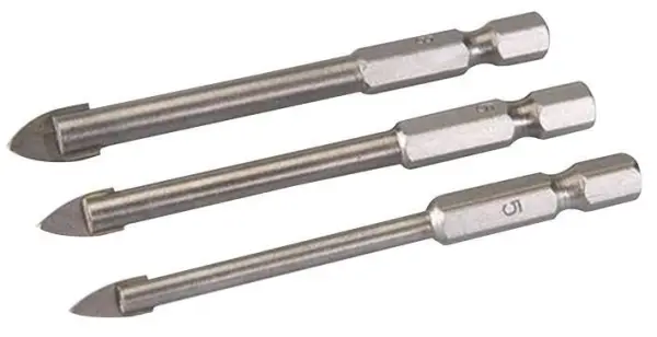 HiLo - Mata Gerudi Seramik & Kaca 1/4″ Hex Shank, 3 Keping