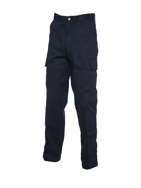 Uneek Pantalones Cargo Unisex con Bolsillos en Rodilla - Azul Marino - Talla 50