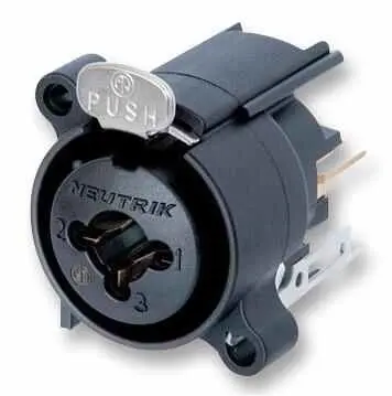 Neutrik Καρέ 3-Pin Κάθετο Combo με Μηχανισμό Κλειδώματος