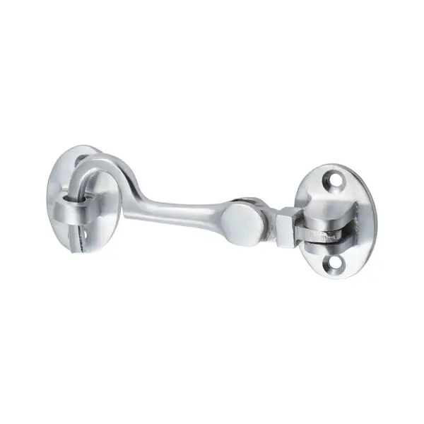 Timco Satin Chrome Cabin Hook, Brass, 75mm