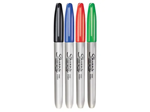 Sharpie Fine Tip Permanent Marker Assorted Pack 4