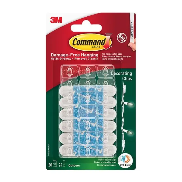 Command Outdoor Decorating Clips, 20 Pack
