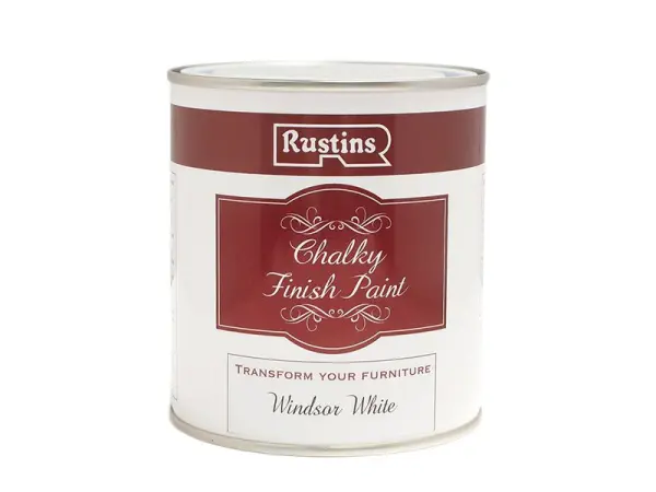 Rustins Chalky Finish Paint - Windsor White, 500ml