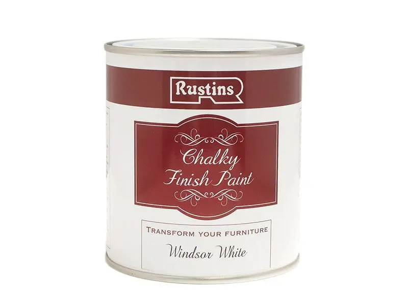 Rustins Chalky Finish Paint - Windsor White, 500ml