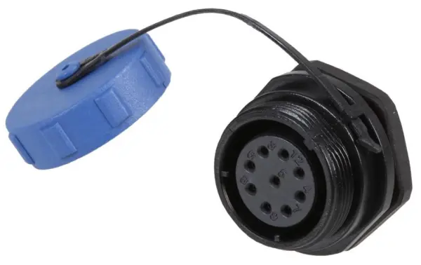 PRO ELEC - 圓形螺紋面板安裝連接器插座，9極，IP68