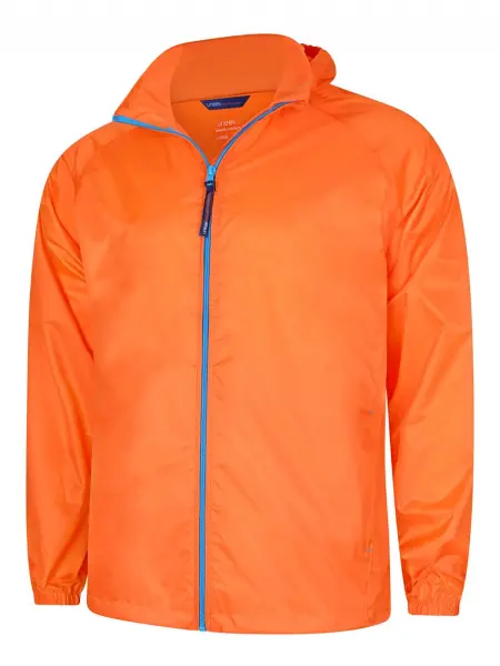 Uneek Unisex Active Jacket, Waterproof, 2XL, Fiery Orange/Surf Blue