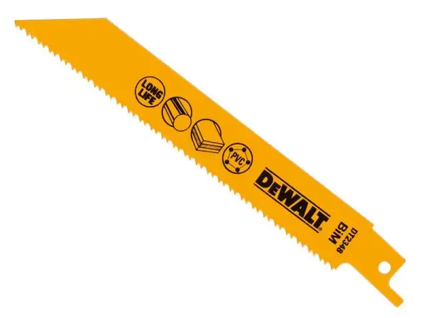 DEWALT Hojas de Sierra de Vaivén BIMETAL para Plástico y Tubos, 152mm (Lote de 