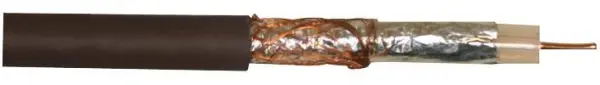 PRO POWER Cable Coaxial RG6U, Negro, 100m