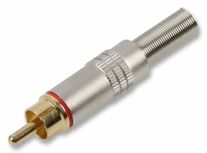 PRO SIGNAL Phono Plug, Gold Plated, Red, 2 Contacts
