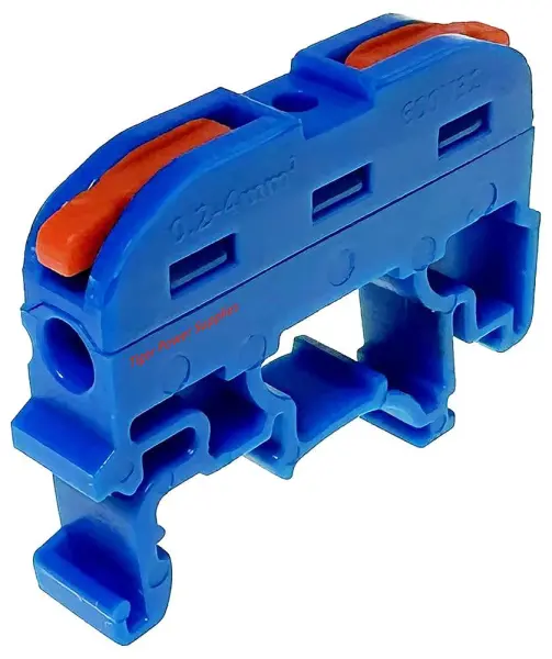Tiger Power 2 Conductor Through Terminal Block with Lever Locks - Blue 24 600V 32A