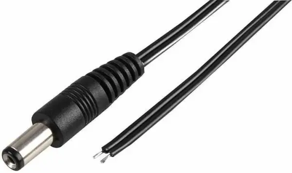 PRO POWER 2.1mm DC Plug to Bare Ends Power Lead, 5m, Black