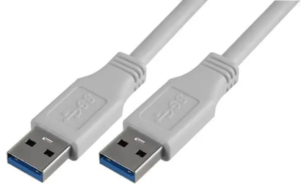 PRO SIGNAL Câble USB 3.0 Mâle A vers Mâle A, 2m, Blanc