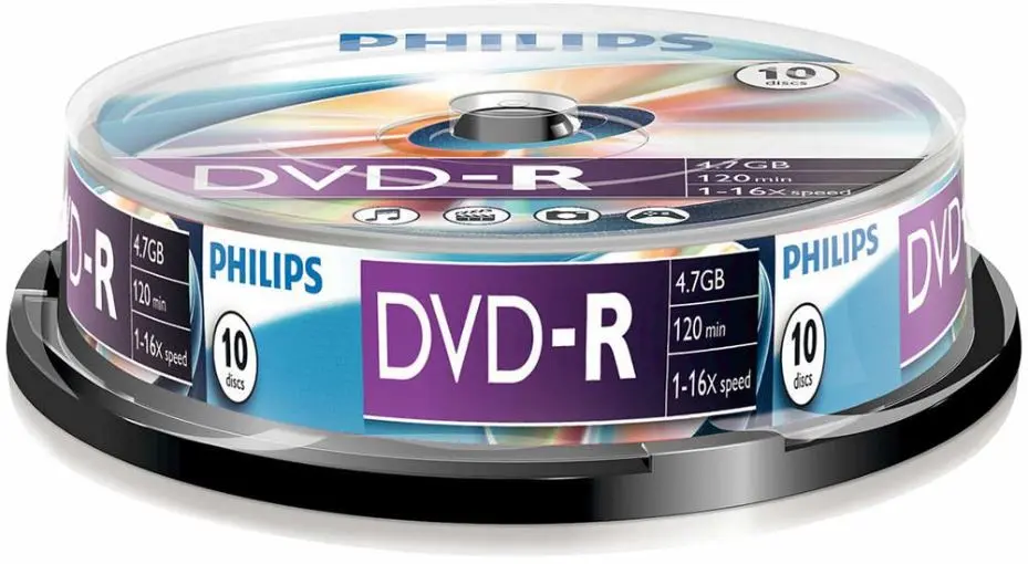 PHILIPS 16x Snelheid DVD-R Blanco Schijfjes, Spindel Verpakking 10 stuks