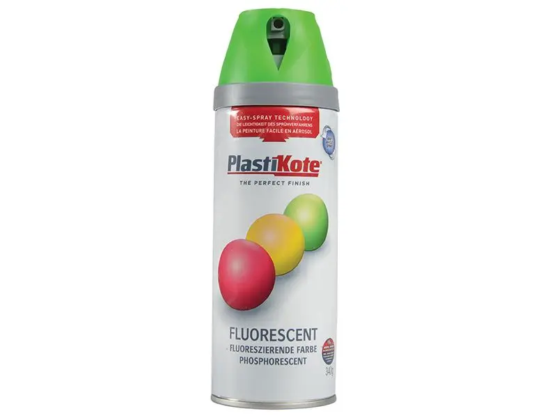 Peinture fluorescente verte PlastiKote Twist & Spray, 400 ml