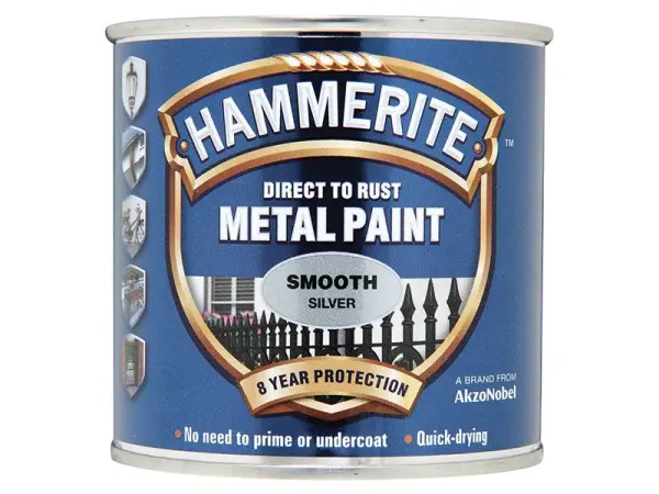 Hammerite Pintura para Metales Acabado Liso - Plata, 750ml