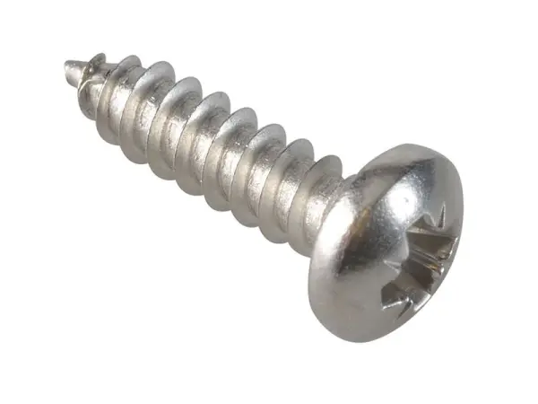 ForgeFix Self-Tapping Screws Pozi Pan Head A2 Stainless Steel 5/8in x 8 (35-Pcs