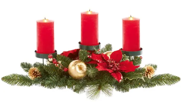 PREMIER - 70cm Poinsettia Weihnachtsdekoration, Rot/Gold