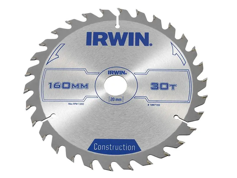 IRWIN® - Bilah Gergaji Bulat Pembinaan 160 x 20mm x 30T ATB