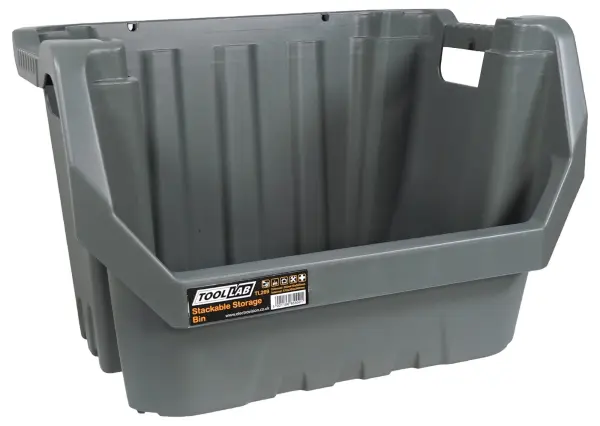 TOOL LAB Stackable Polypropylene Storage Bin With Carry Handle - 410mm x 560mm x 355mm