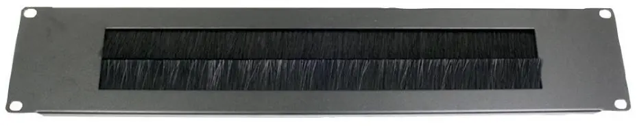 Panneau à bande de brosse PULSE 2U pour racks 19 pouces - Acier noir