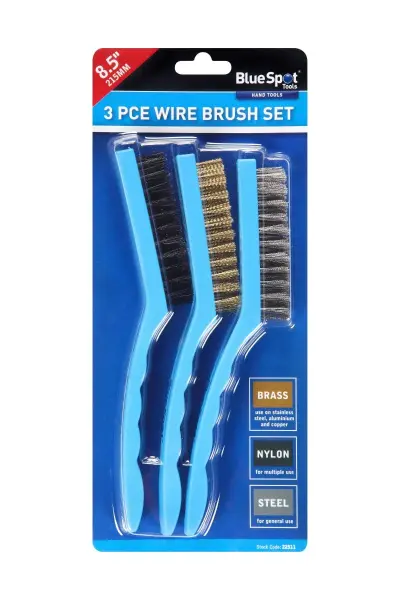 Blue Spot Tools - Set van 3 draadborstels, 215mm (8,5″)