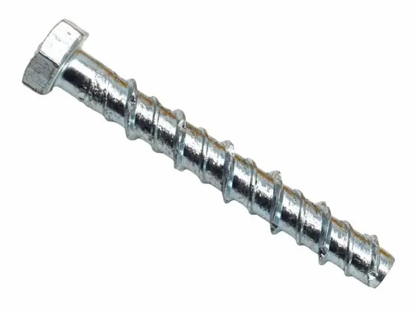 MASONMATE Hex Concrete Screwbolts M6 × 50mm, Zinc Plated (Pack of 100)