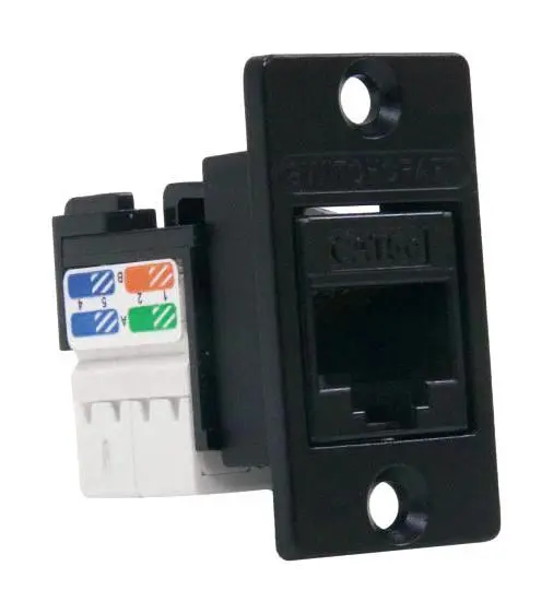 SWITCHCRAFT/CONXALL - RJ45 Cat5e Buchse auf IDC Durchführungs-Paneladapter, CSK