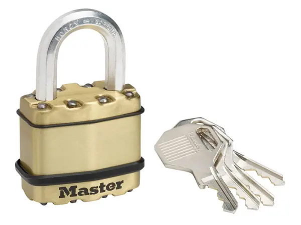 Master Lock Excell Brass Padlock, 45mm, 4-Pin