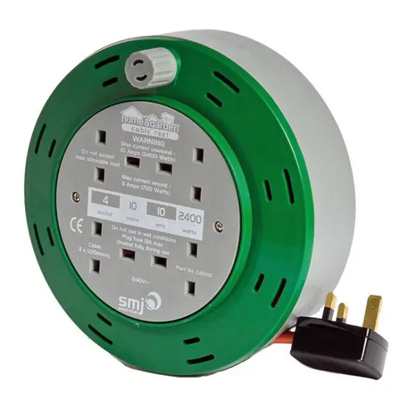 Masterplug 10A 4-Socket Cable Reel, 10 m