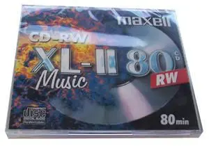 MAXELL CD-RW XL-II Blank Audio CD, 80mins - 1 Disc