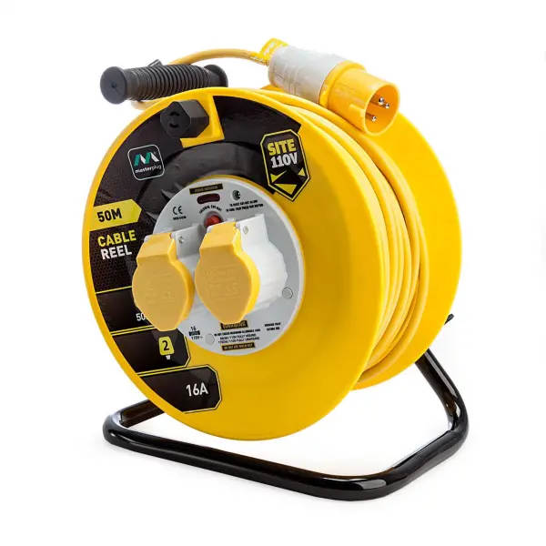 Masterplug 16A 2-Gang 50m Cable Reel, 110V