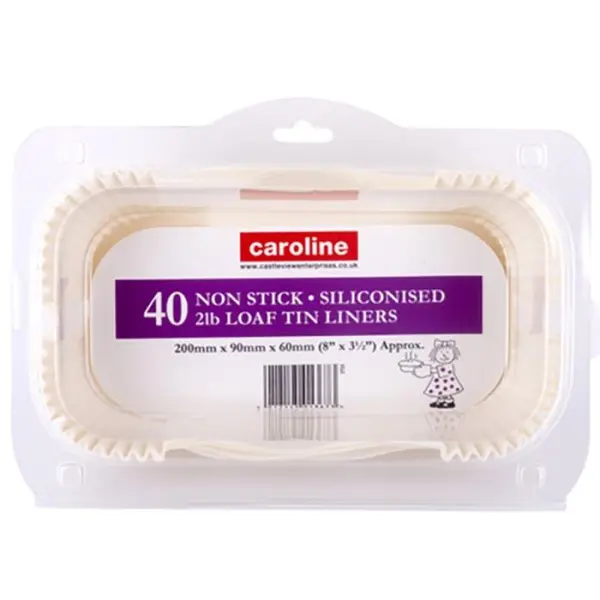 Caroline Loaf Cake Tin Liners 2lb, 40 Pack